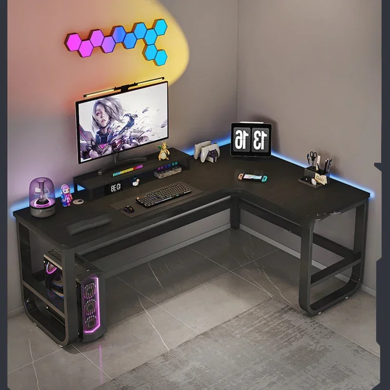 Desk Setup Corner - Biurko Gamer Narożne Przenośne Składane Stolik