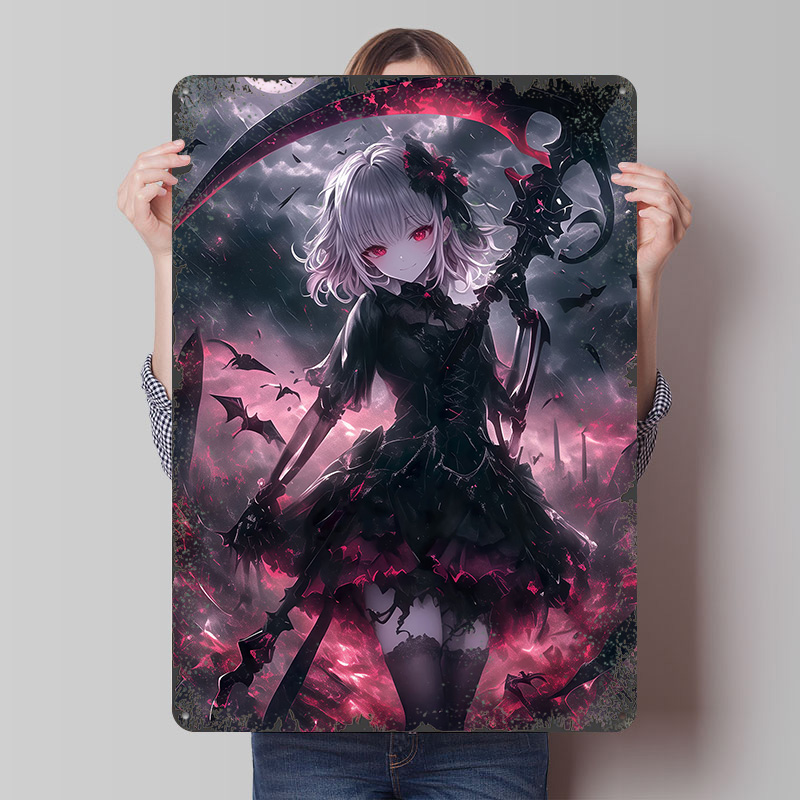 Desk Setup Poster - Plakat Demon Grim Reaper Girl, personalizowana