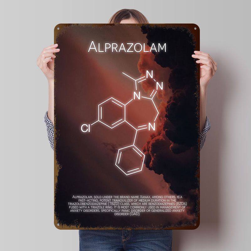 Desk Setup Poster - Plakaty z molątkiem alprazolamu na blasze,