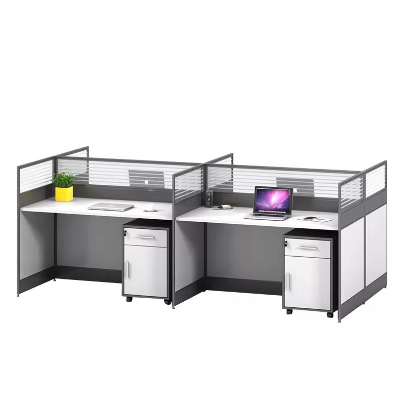 Desk Setup Corner - Białe biurko do biura dla 2,