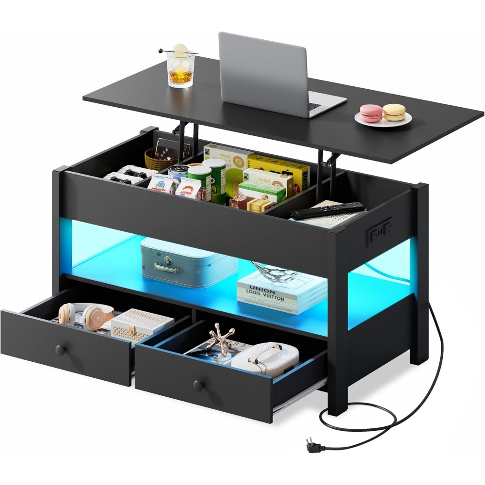 Stolik kawowy WLIVE Black Lift – Desk Drawer Unit recenzja i cena