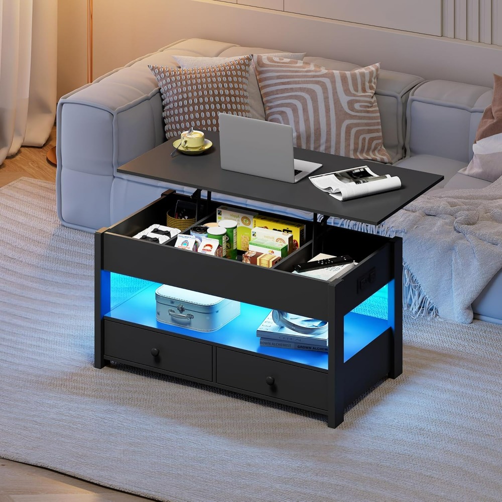 Stolik kawowy WLIVE Black Lift – Desk Drawer Unit recenzja i cena
