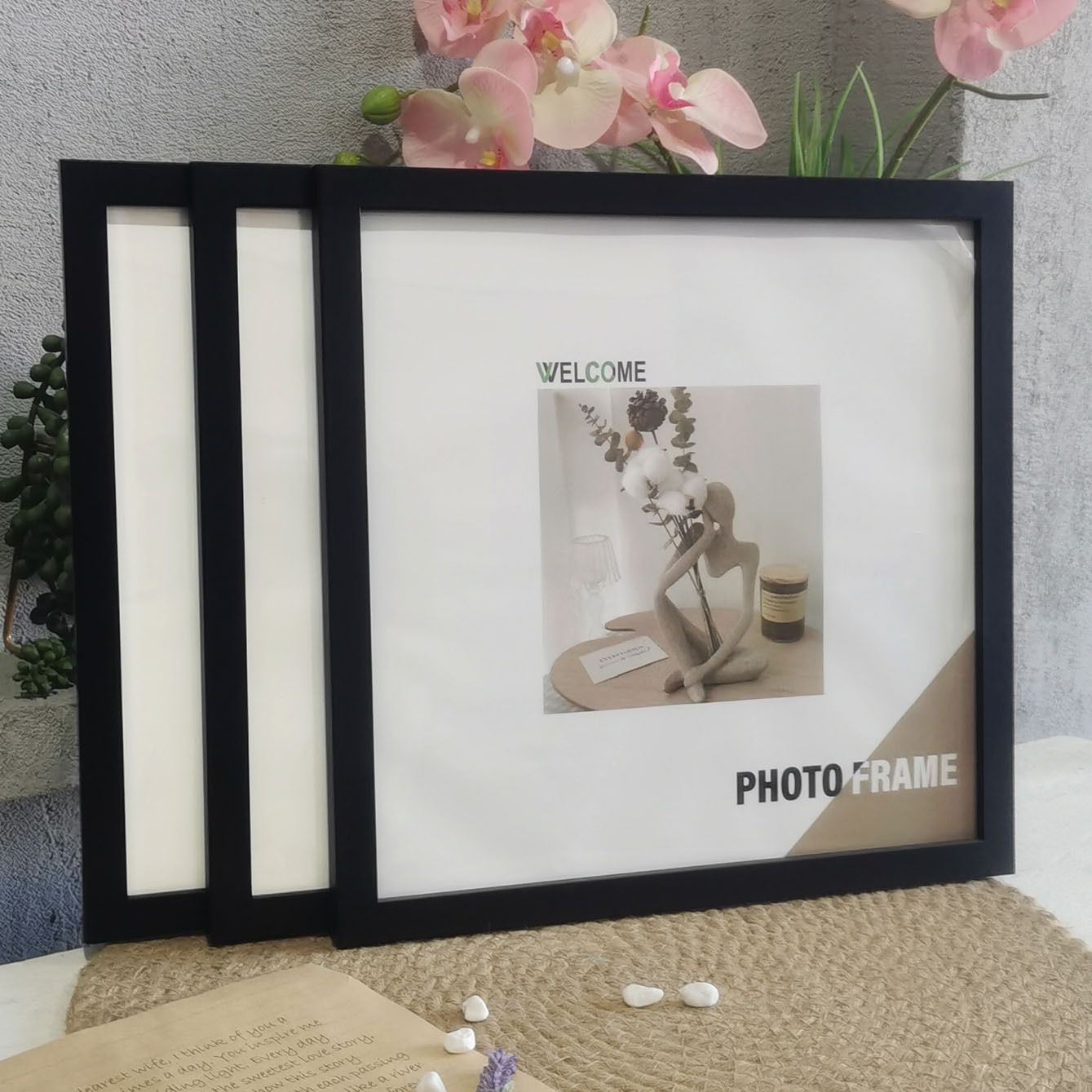 3 szt. Drewniane kwadratowe ra – Desk Setup Poster recenzja i cena