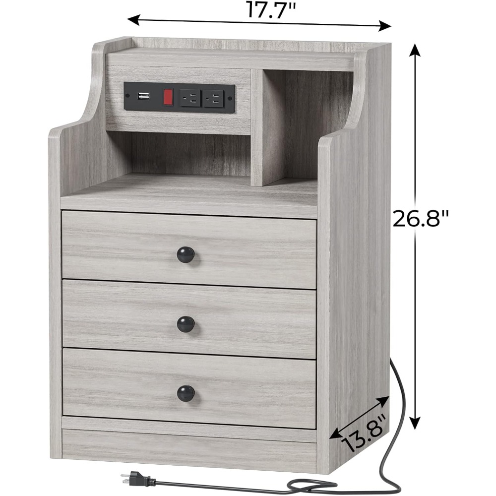 Szafka nocna z stacją ładującą – Desk Setup Wood recenzja i cena