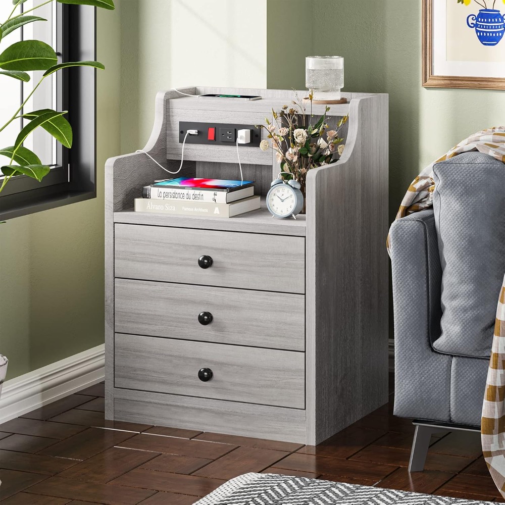 Szafka nocna z stacją ładującą – Desk Setup Wood recenzja i cena