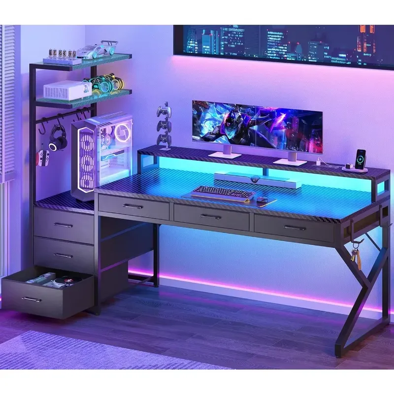 Biurko gamingowe 55 cali z 6 s – Desk Setup Corner recenzja i cena