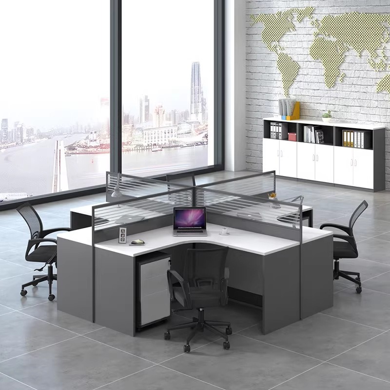 Białe biurko do biura dla 2, 4 – Desk Setup Corner recenzja i cena