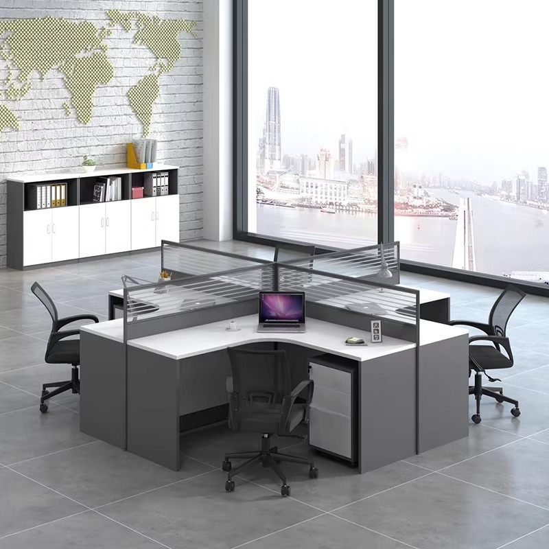 Białe biurko do biura dla 2, 4 – Desk Setup Corner recenzja i cena