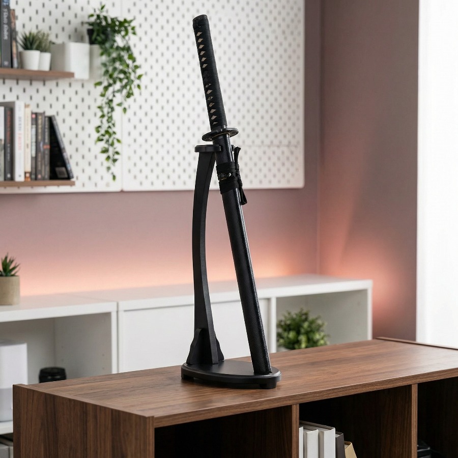 Pionowy stojak na katanę, półk – Desk Setup Wood recenzja i cena
