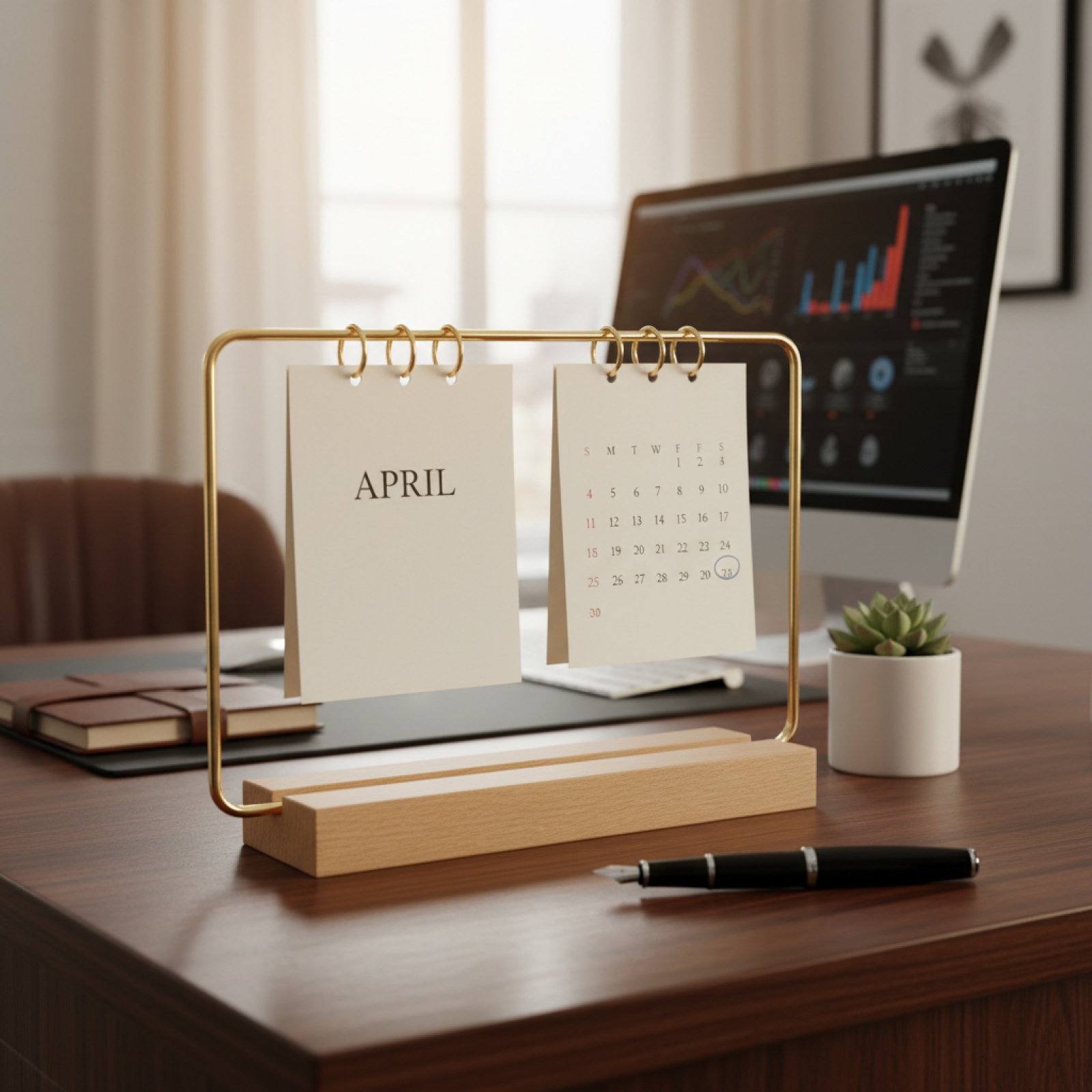 Drewniany stojak na kalendarz, – Desk Setup Wood recenzja i cena
