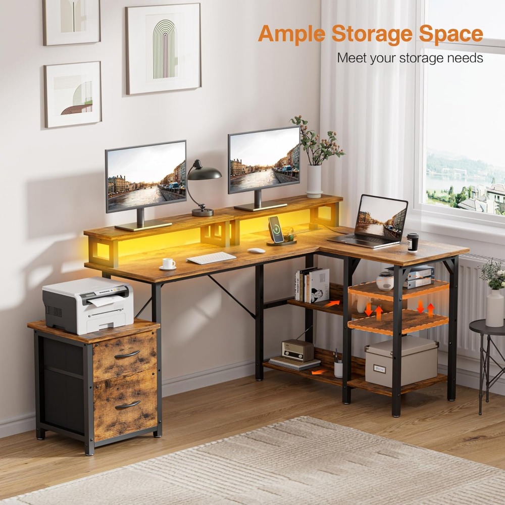 Biurko biurowe z szufladami na – Desk Setup Corner recenzja i cena